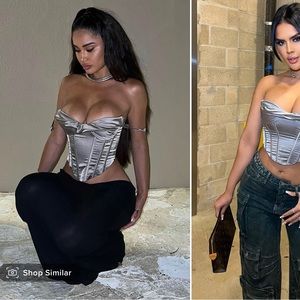 On the town satin corset top